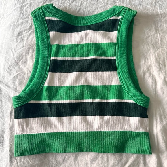 Aerie Green and Black Cropped Tank Top - Picture 2 of 4